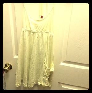Yellow spaghetti dress bathing suit cover